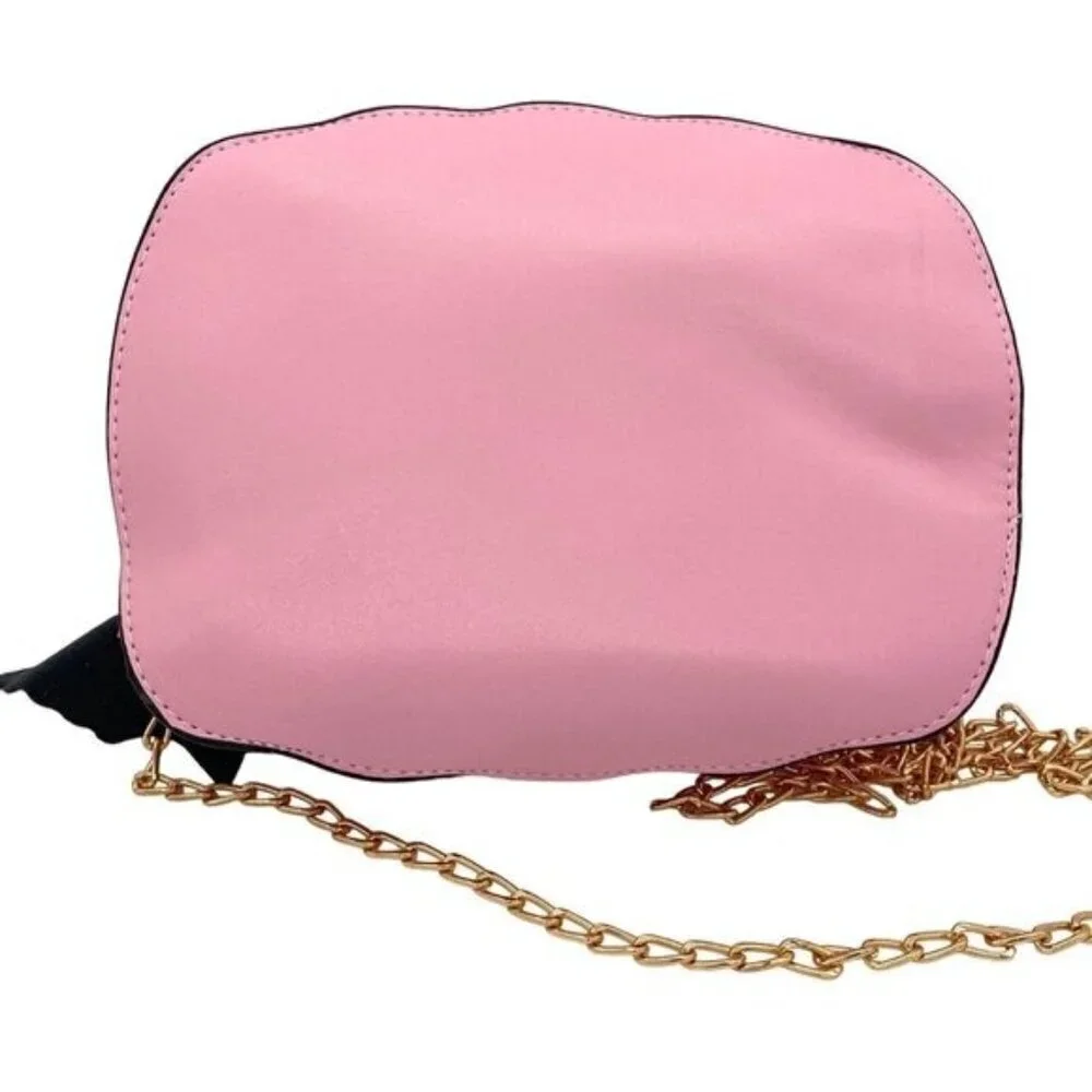 Pink Pumpkin Jack-O-Lantern Crossbody Bag Purse